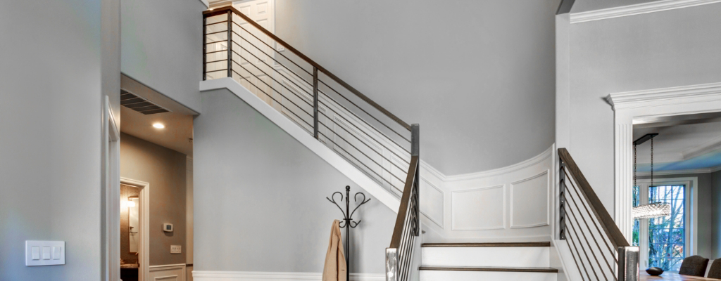 Repaired drywall in a home, completed by a professional house painting company.