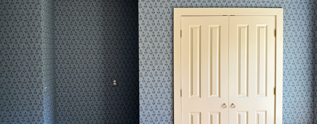 Wallpaper in a home, installed by a professional house painting company.